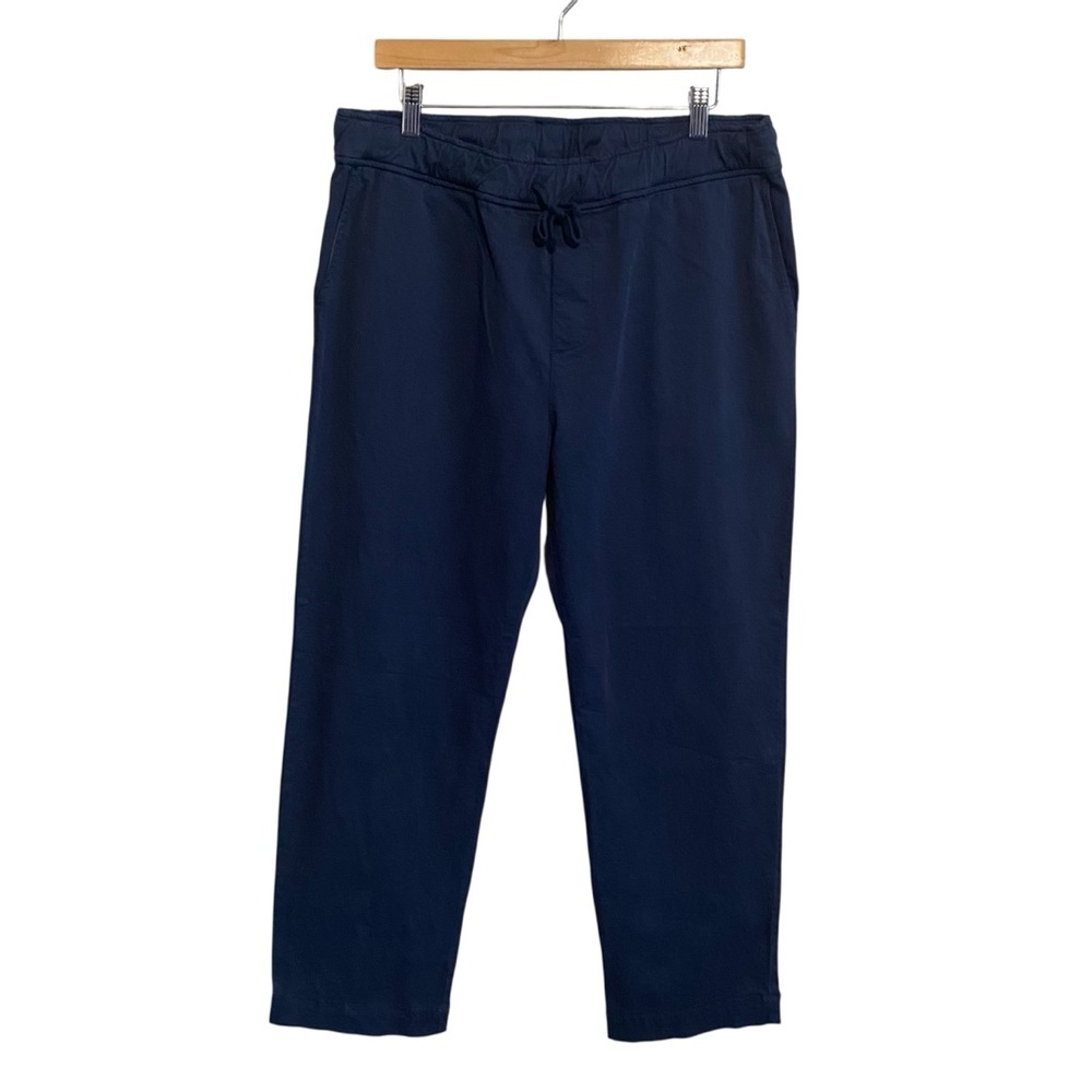American Giant Navy Blue Straight Pull On Drawstring Ankle Pants Size Large